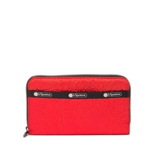 LeSportsac Taylor Zip Around Wallet New Firey Red